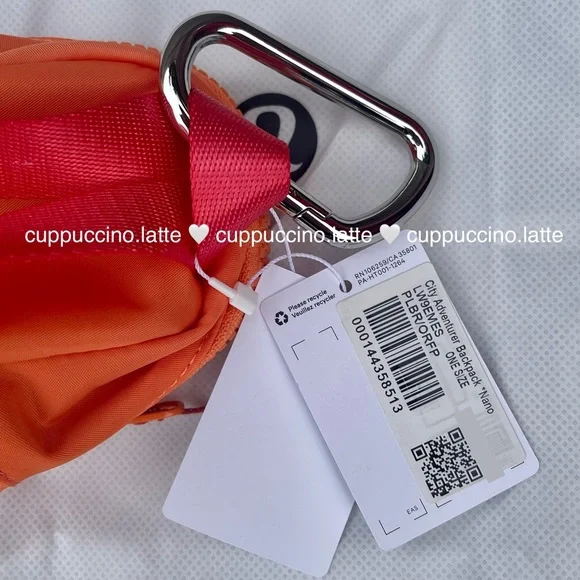 💗NWT🍊Lululemon City Adventurer Backpack Nano - Pale Raspberry/Orange Frappe - Picture 5 of 7